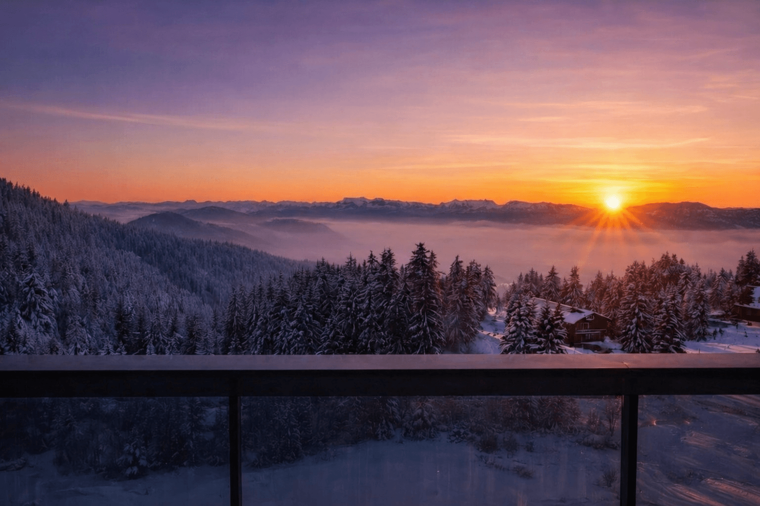 Intérieur de l'appartement de montagne à Chamrousse, Isère